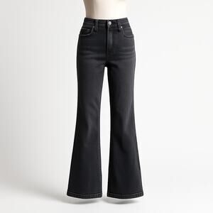 Free People Black Flare Jeans Size 31 | Stretch Denim | Long Inseam | RN 66170